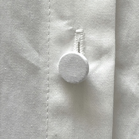 SALE! CO White Cotton Flared Shirtdress - Picture 7 of 16